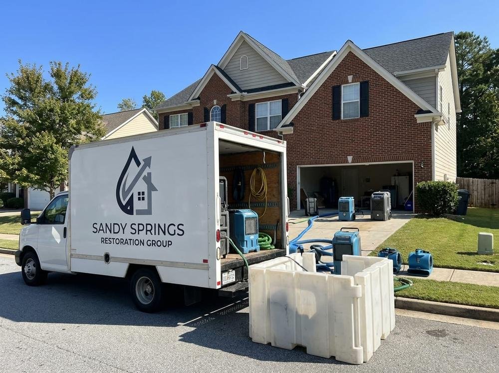 Sandy Springs Restoration Group water and fire damage restoration service truck
